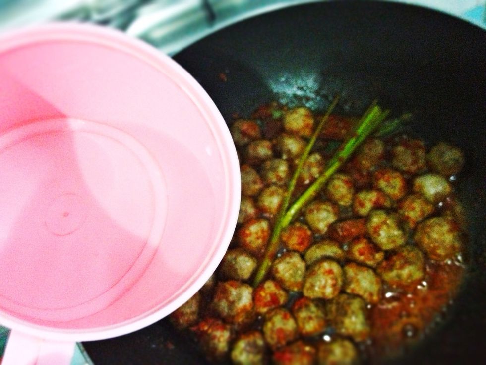 Add in 1 cup of water. You may add in the beef stock, but since I want it reduced fat so I use water. Turn the heat to low