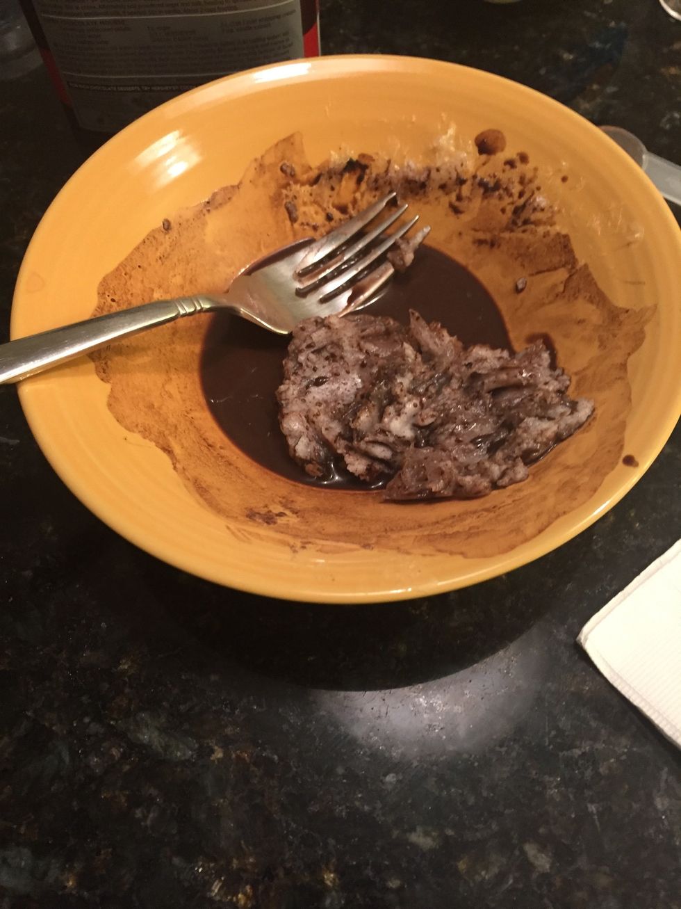 Add in 1 tablespoon of the beeswax into the bowl and mix