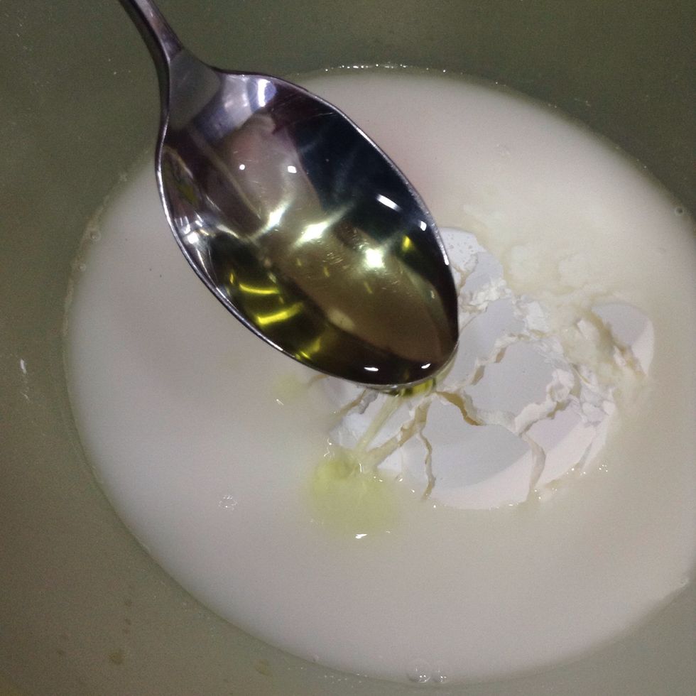 Add in 1 tablespoon olive oil