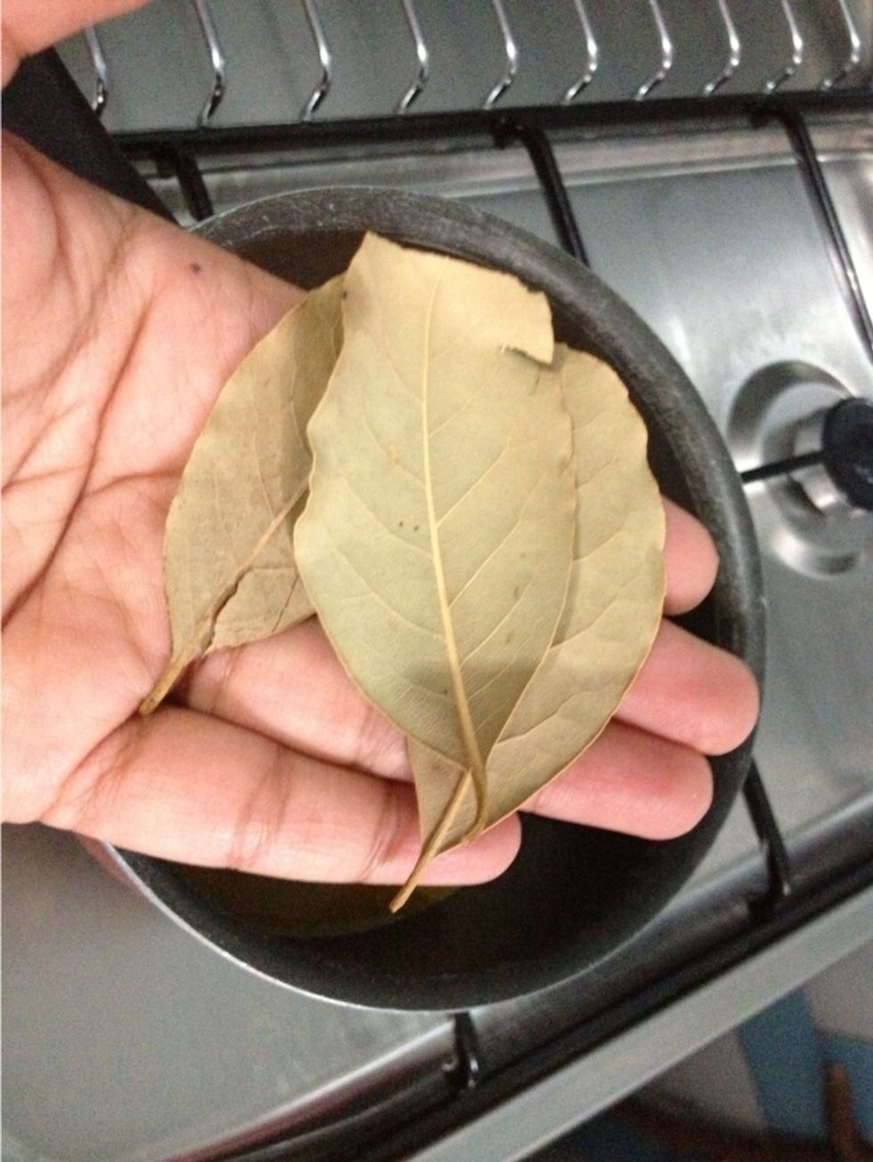 Add in 3 bay leaves