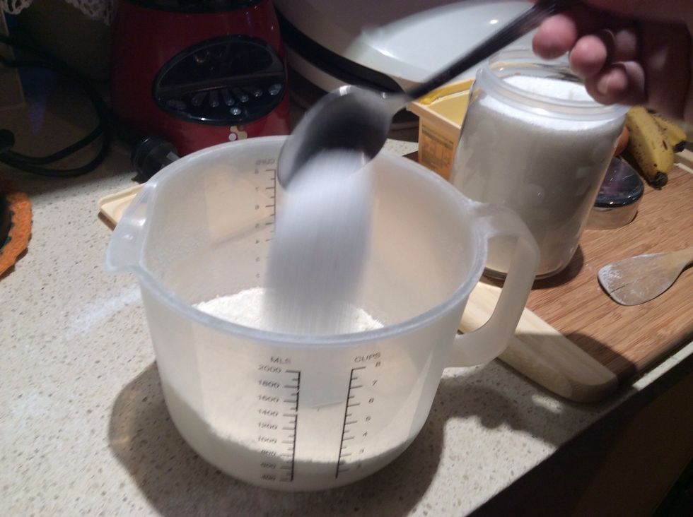 Add in 4 table spoons of sugar or caster sugar.