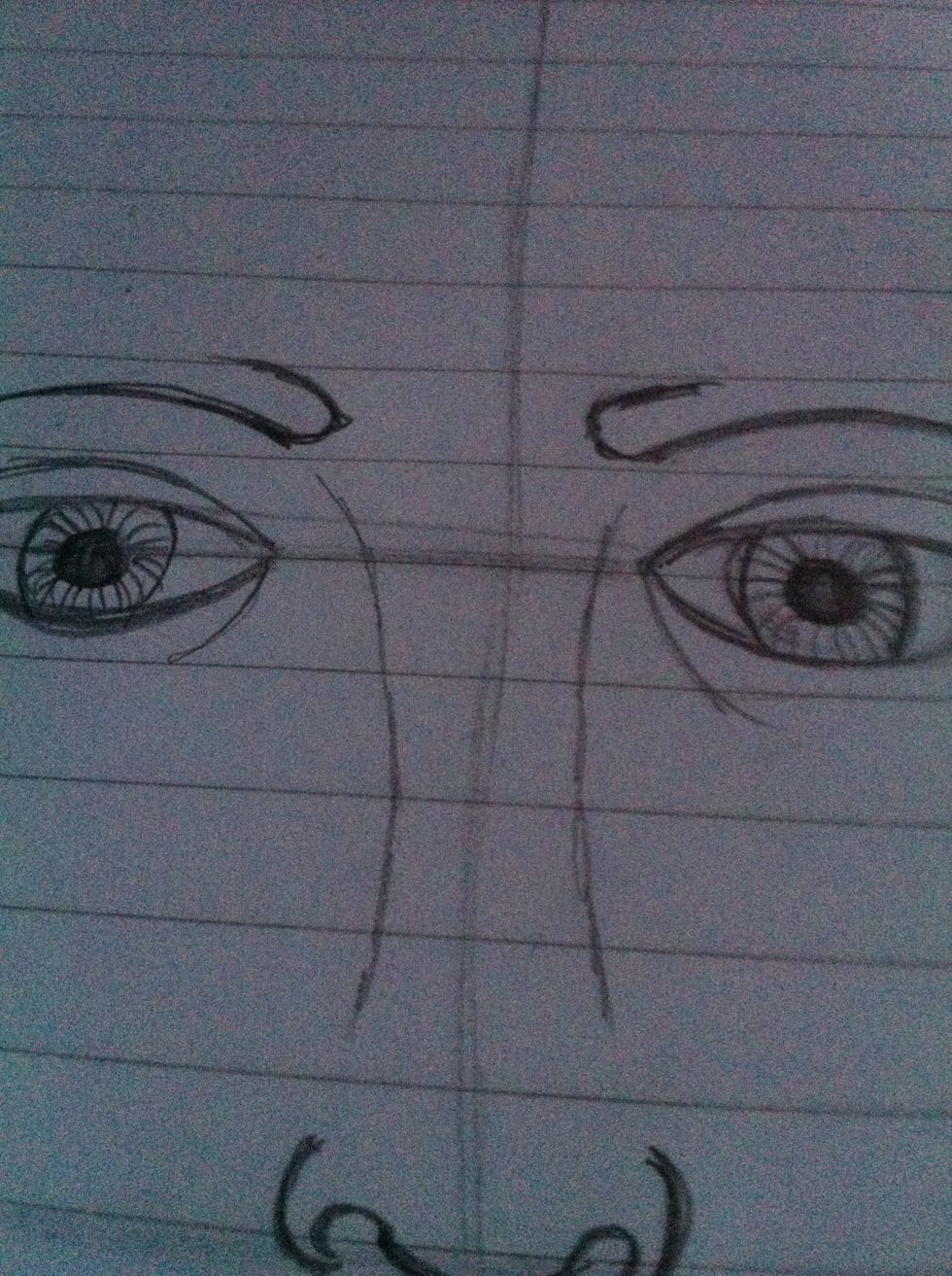 Add in a curved line on top of both eye brows, I find it helps to add hair
