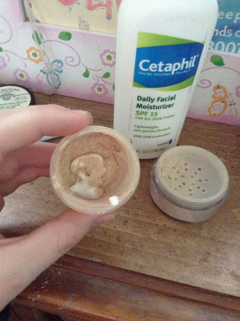 Add in a little more moisturizer and powder to make more product.