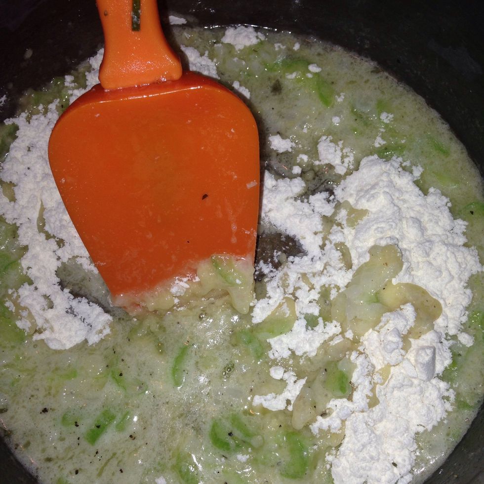 Add in about 2 1/2c chicken broth and stir it ip