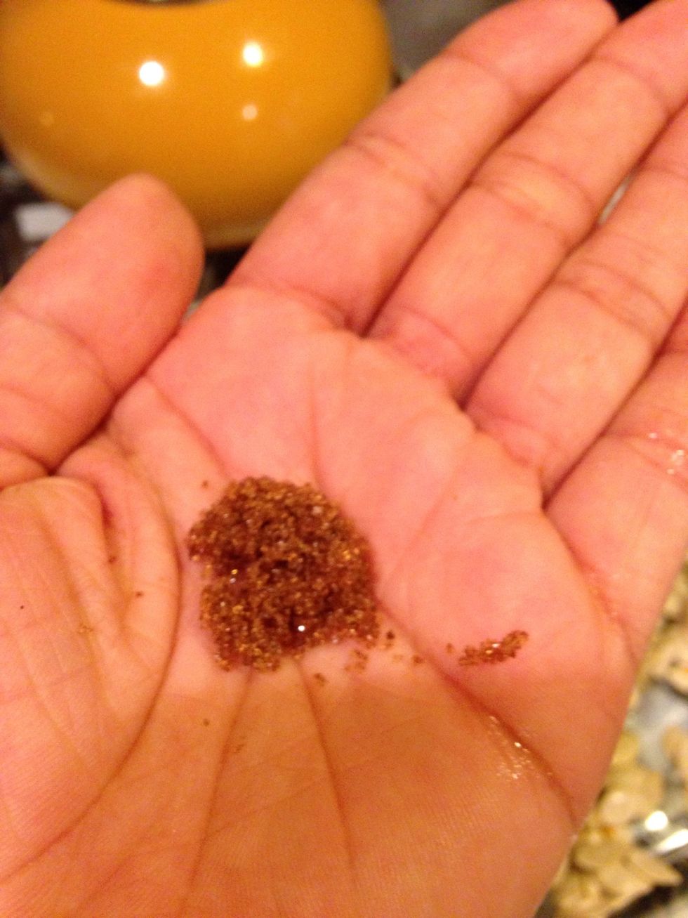 Add in about half of this or less of the brown sugar. I thought I was gonna need all of this, but a little goes a long way.