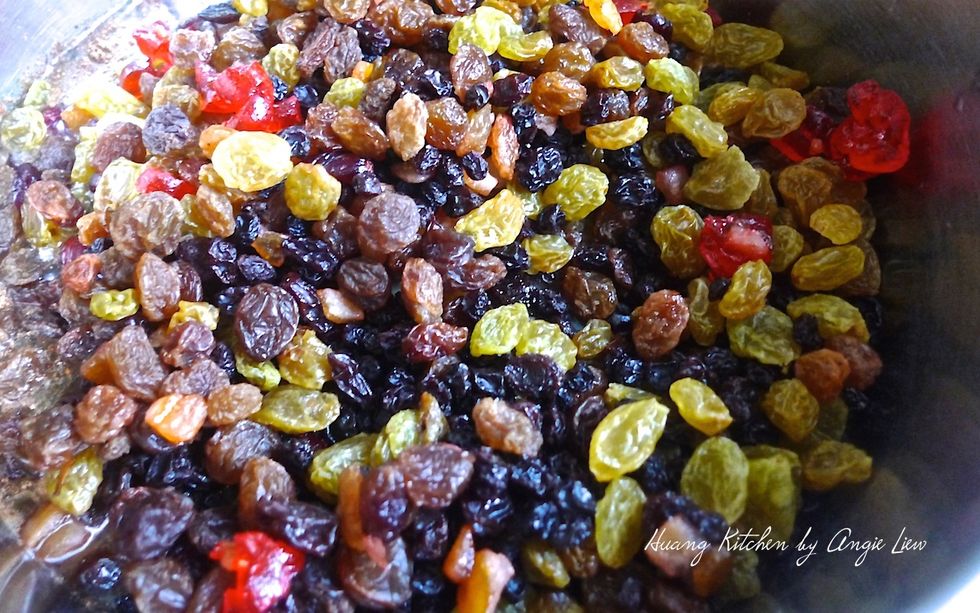 Add in all the dried fruits.