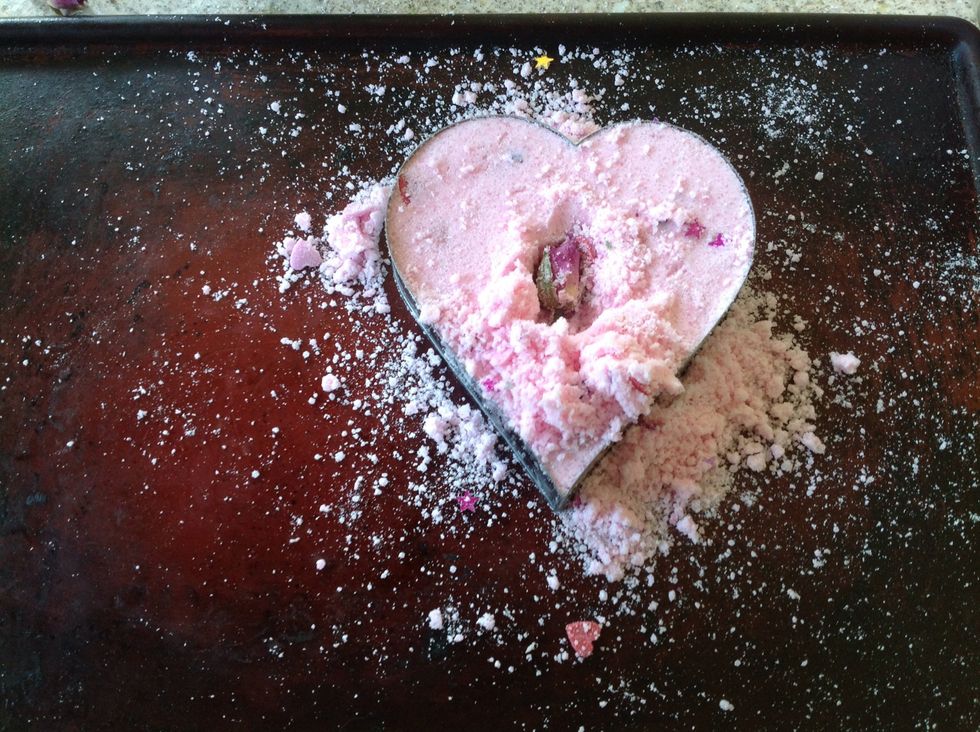 Add in any dried ingredients as you wish. I've hidden this rose bud in the middle of the mix.