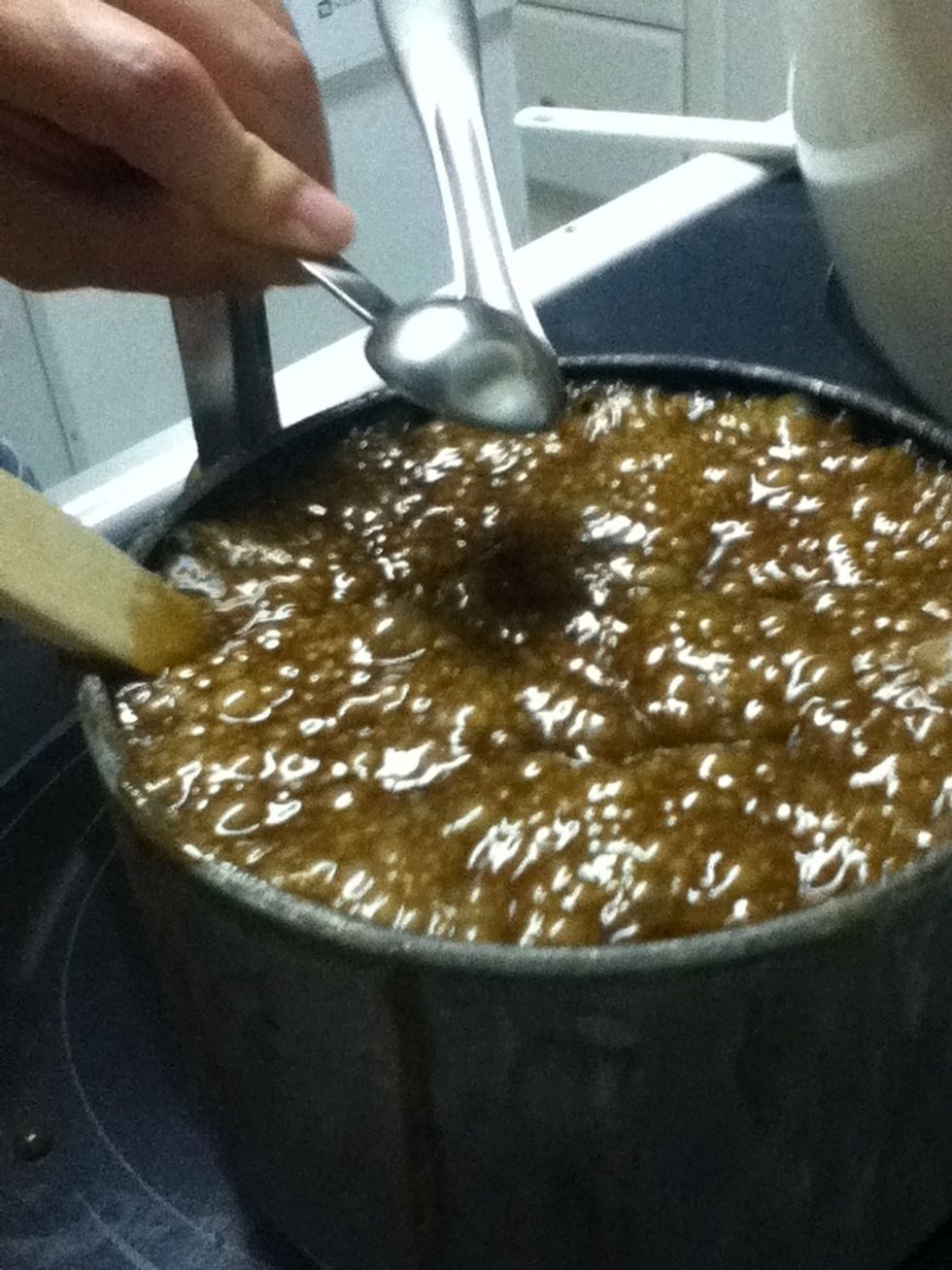 Add in baking soda and vanilla