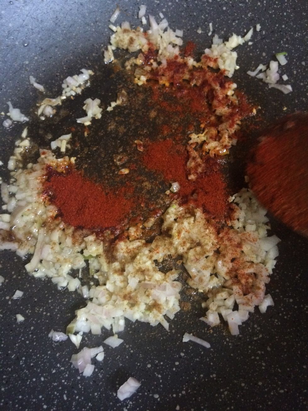 Add in Cumin and Paprika, start stirring till the pumpkins are cooked