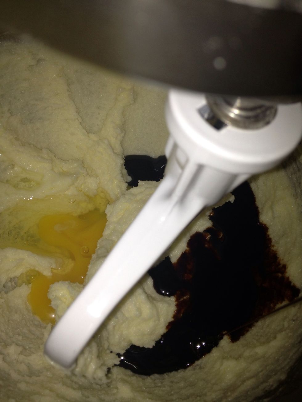 Add in egg and molasses