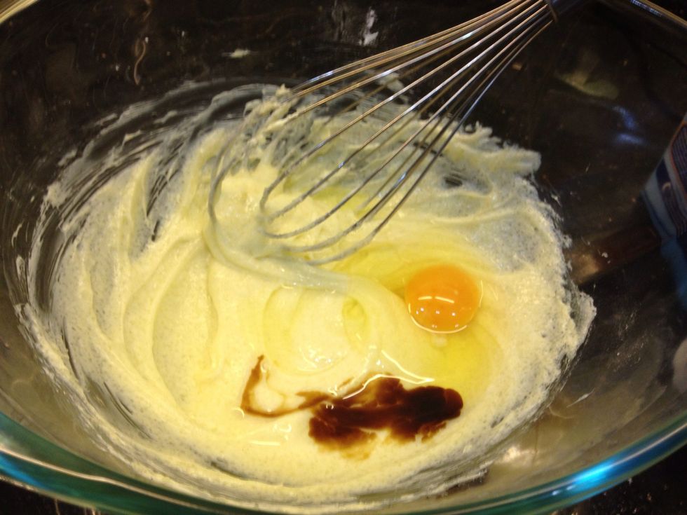 Add in egg and vanilla.
