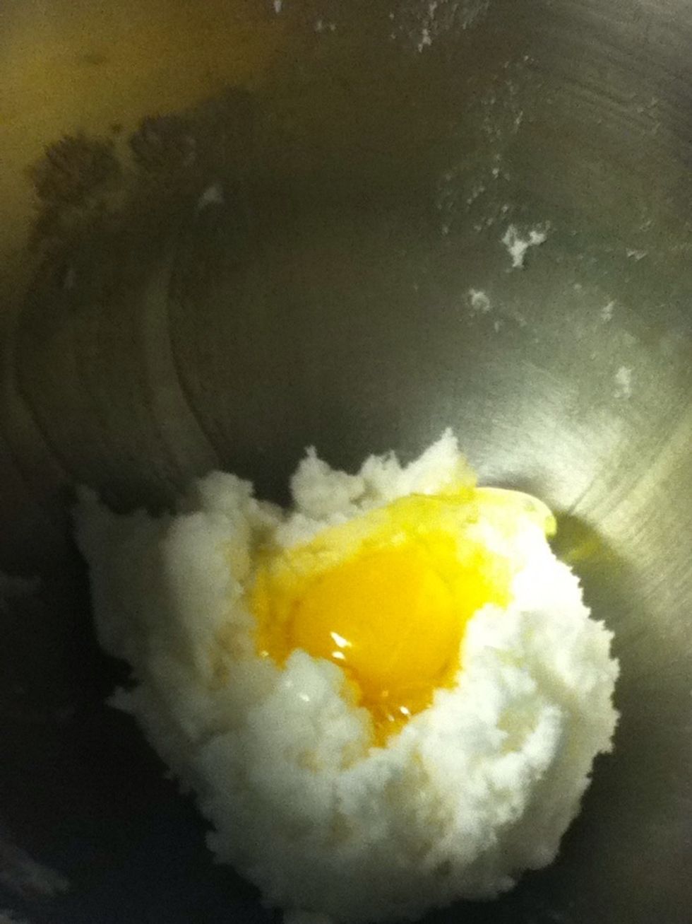 Add in eggs one at a time
