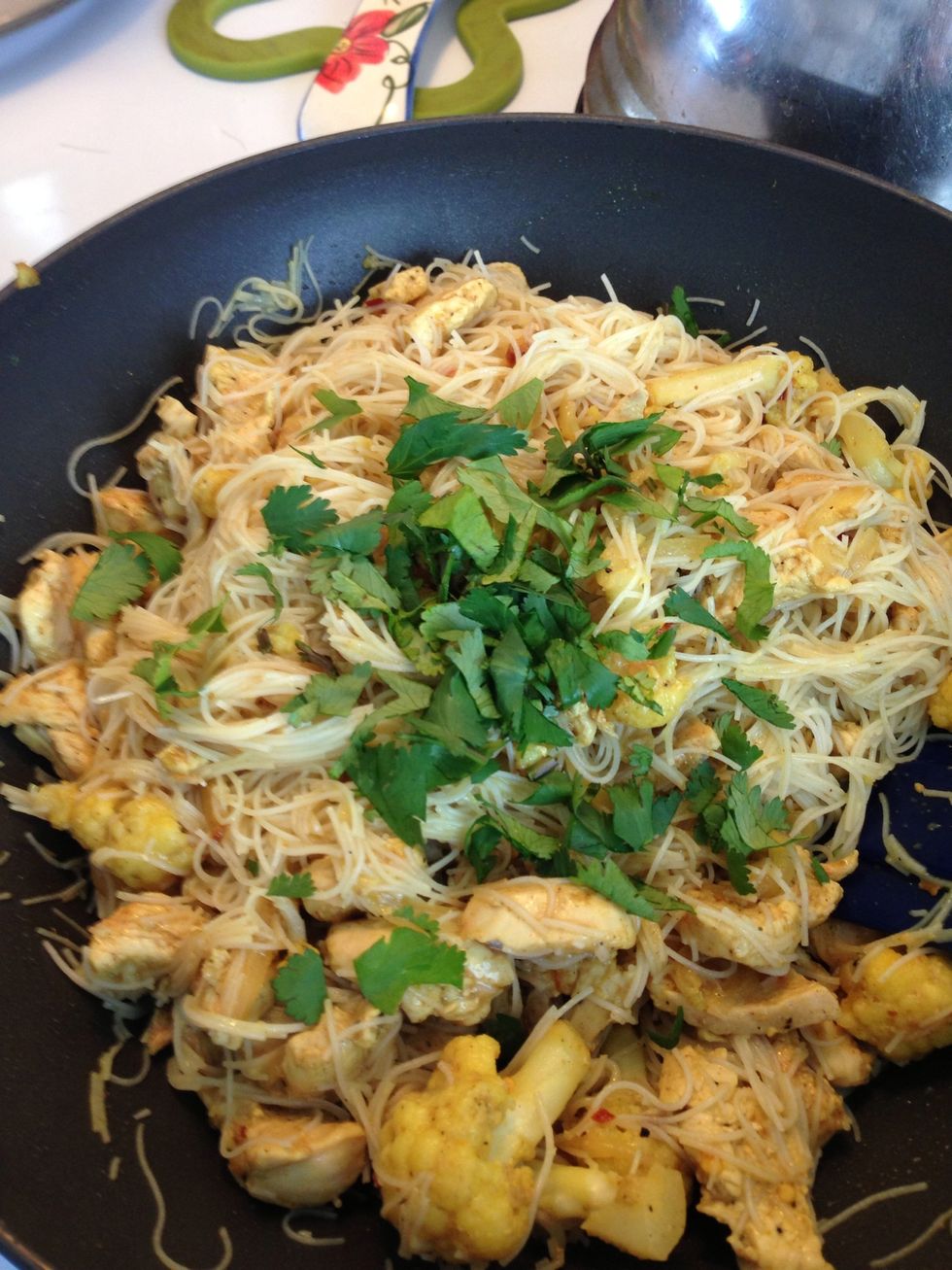 Add in fresh cilantro just before serving.