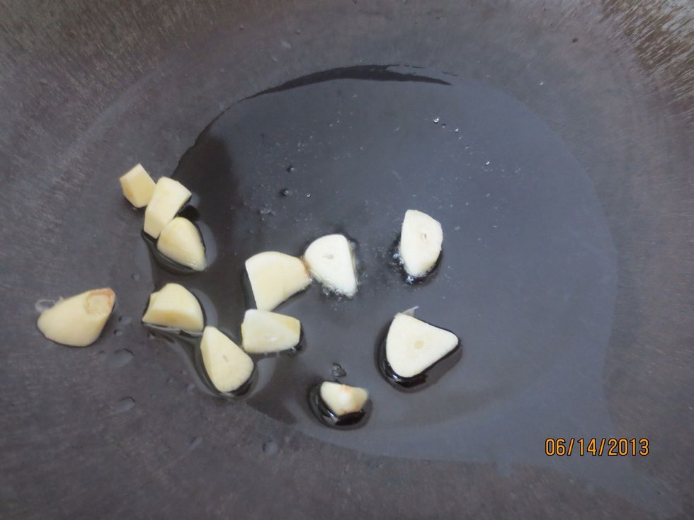 Add in garlic and stir fry on medium