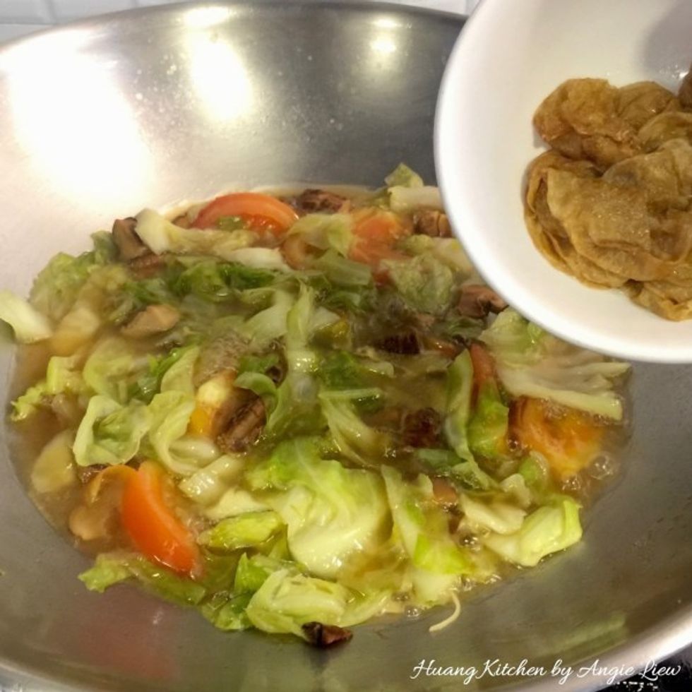 Add in gluten balls.