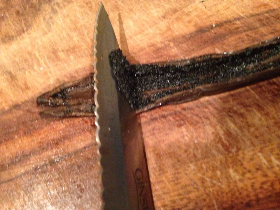 Add in half a vanilla bean by slicing it down the center and using the flat edge of a knife to scrape out the goodies. No beans? Use a half a tsp of vanilla extract and calm down.