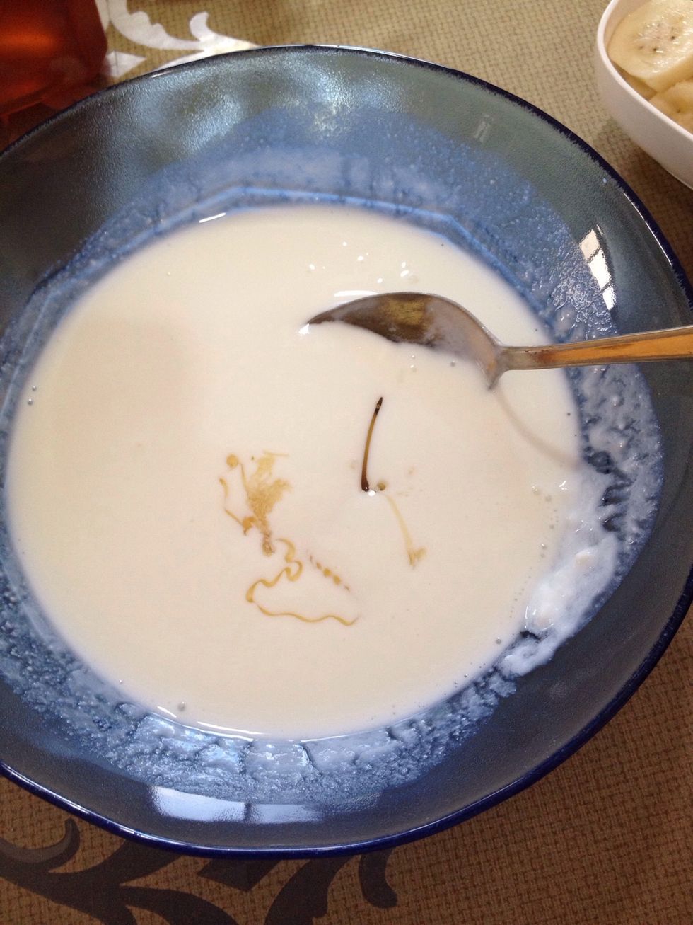 Add in honey and mix well.