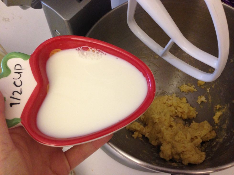 Add in milk gradually