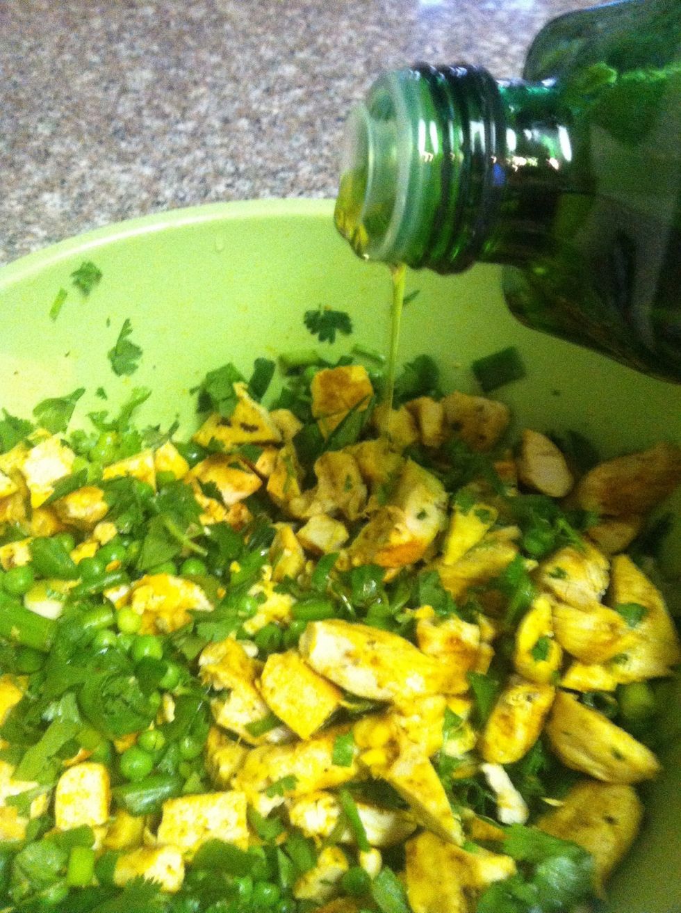 Add in olive oil to taste.