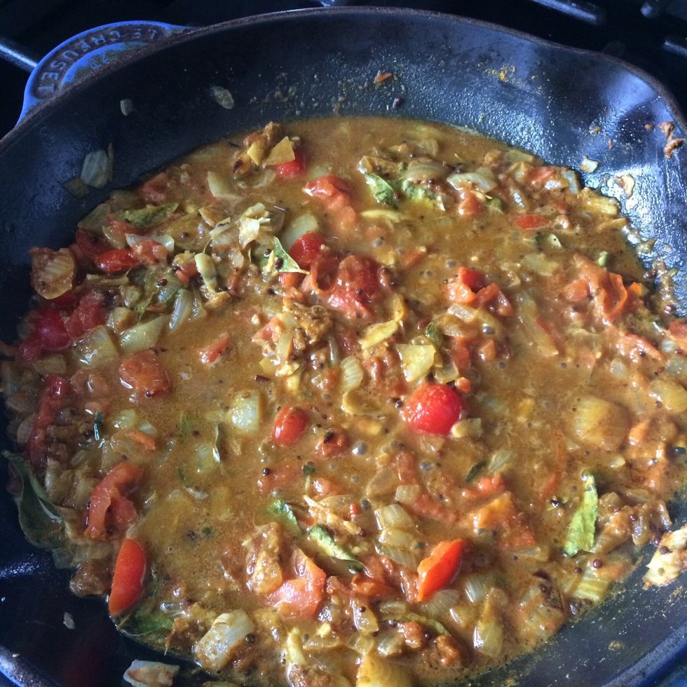 Add in one tin of garbanzo beans
