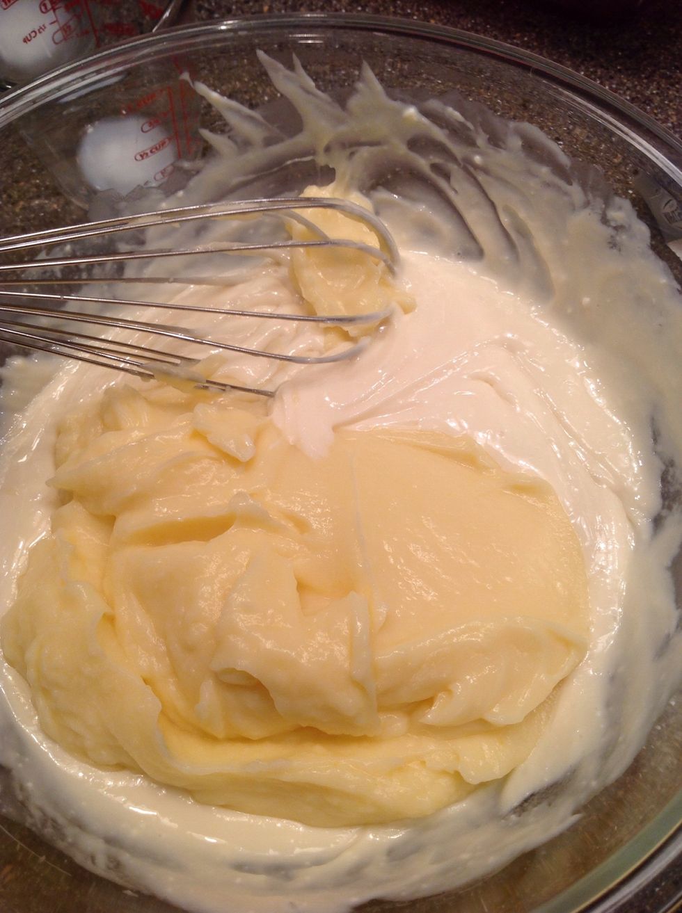 Add in pudding and mix