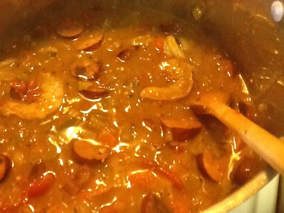 Add in shrimp.