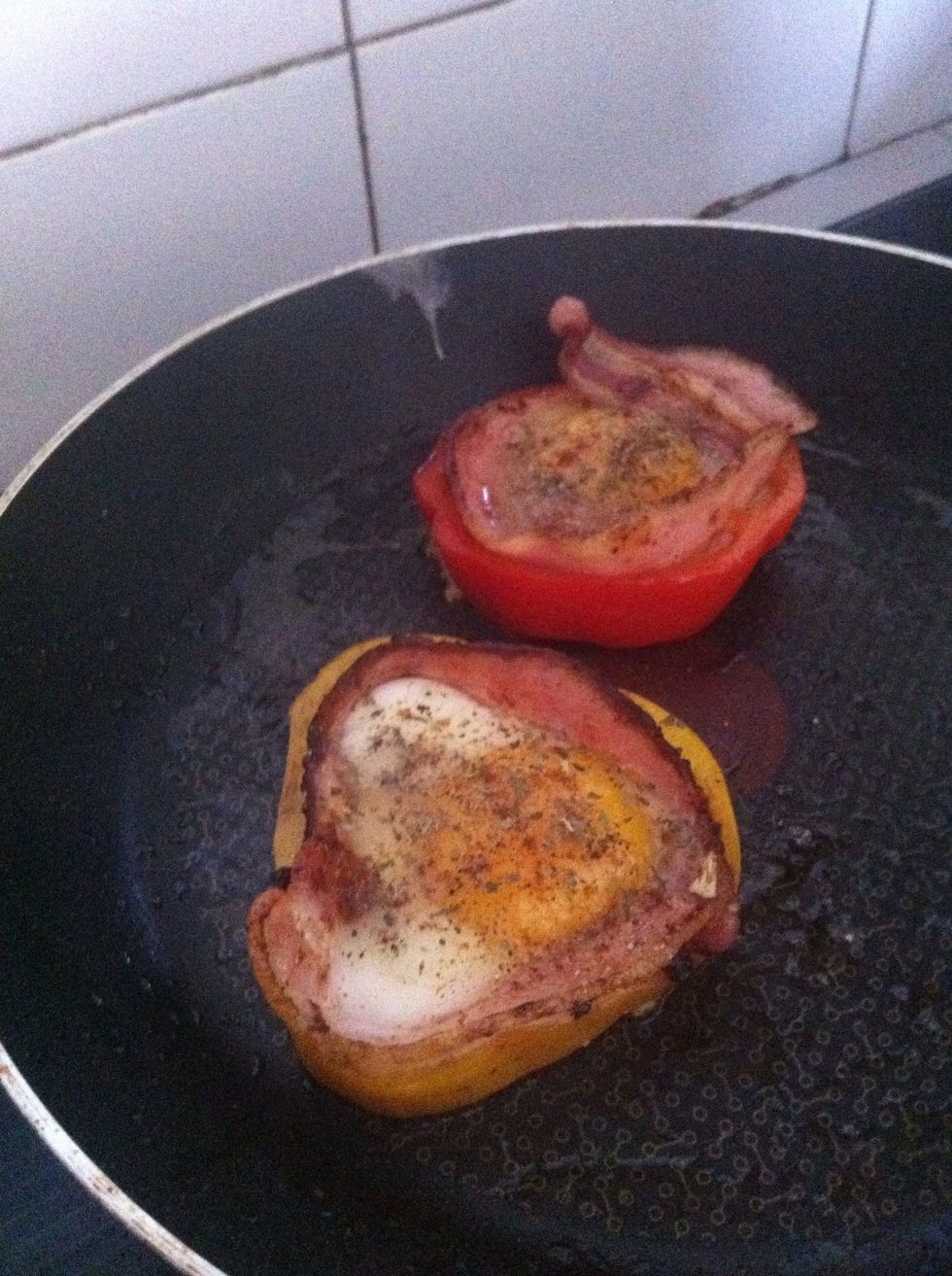 Add in spices desired, continue grilling it until the white turns more obvious