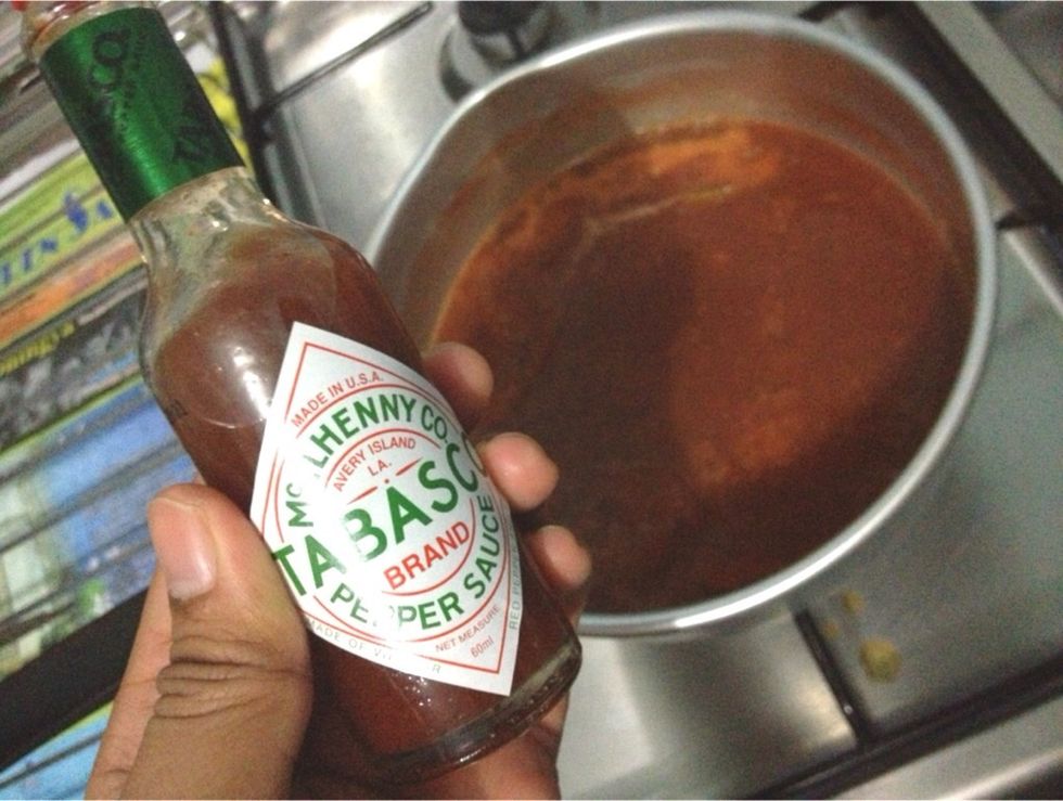 Add in tabasco. How much? According to your likey :) taste test ... Note: adding tabasco will add extra sour-ness to your ketchup
