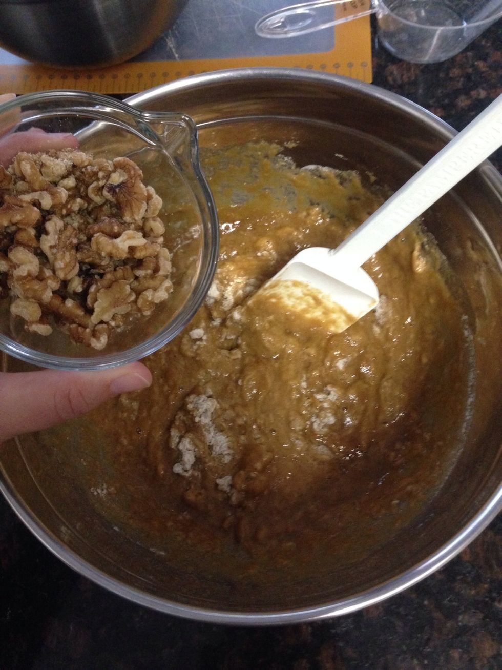 Add in the 1 1/2 oz of chopped walnuts.