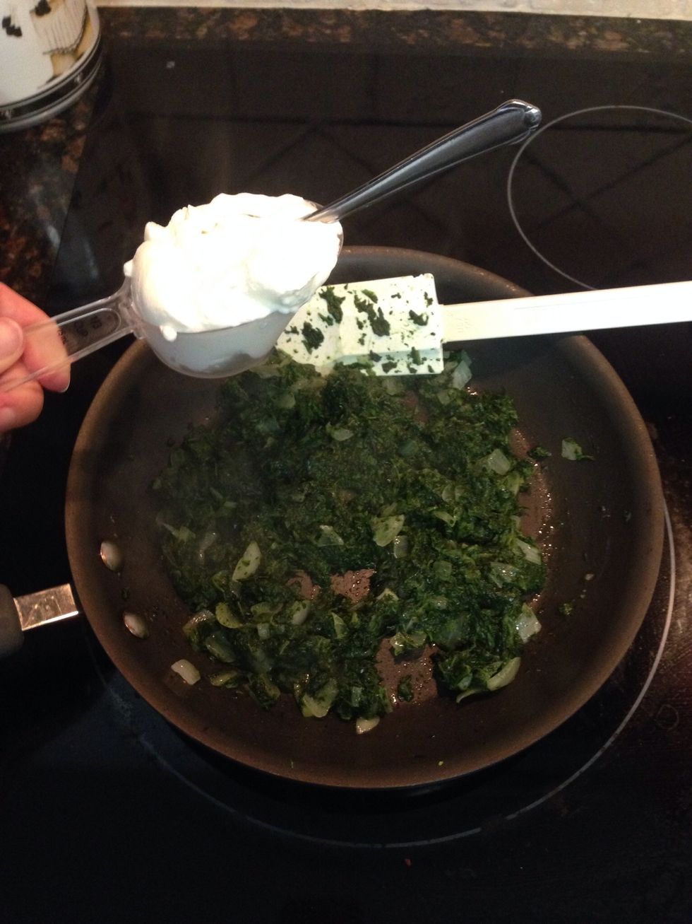 Add in the 1/3 cup sour cream.