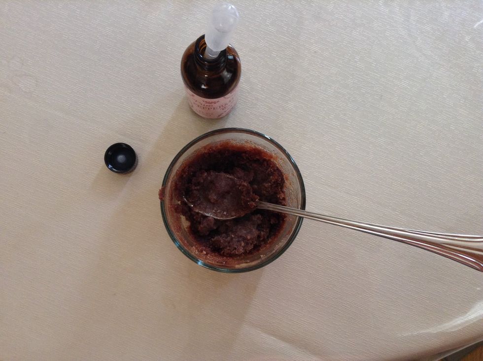 Add in the 15 drops of peppermint extract