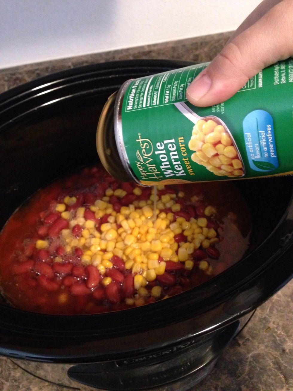 Add in the 15 oz can of corn.