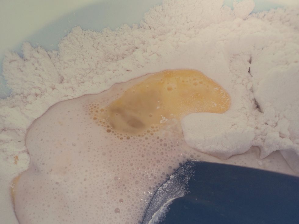 Add in the 2 tbsp of beaten egg.