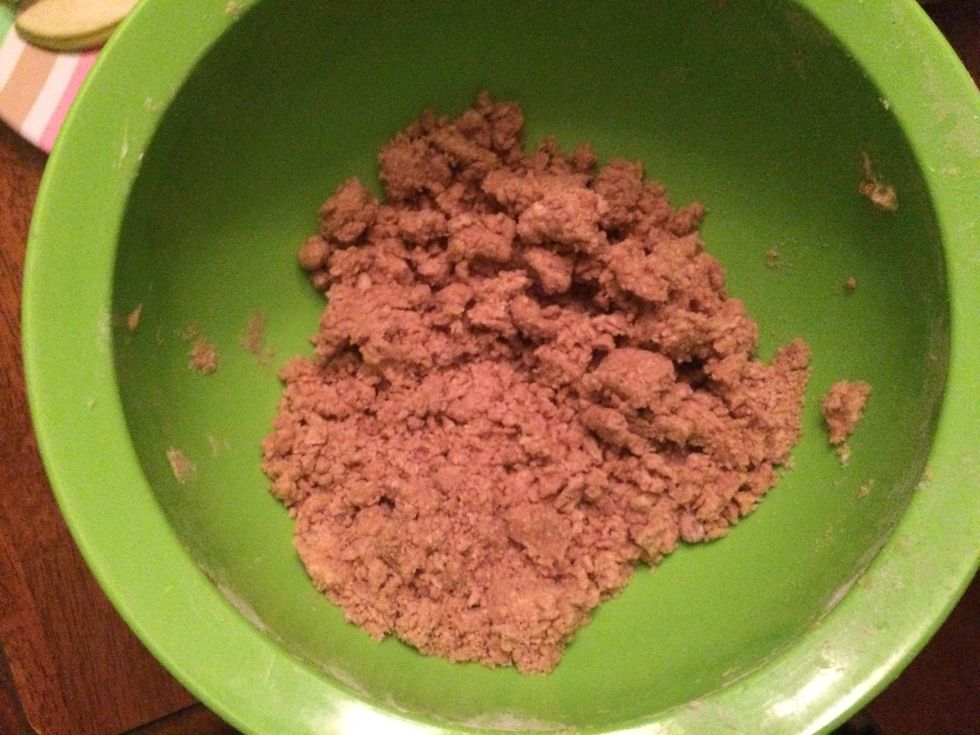 Add in the butter. Make sure that it is cold. Use a pastry blender to cut in the butter to make crumbs. If you do not have a pastry blender, you can just use a fork.