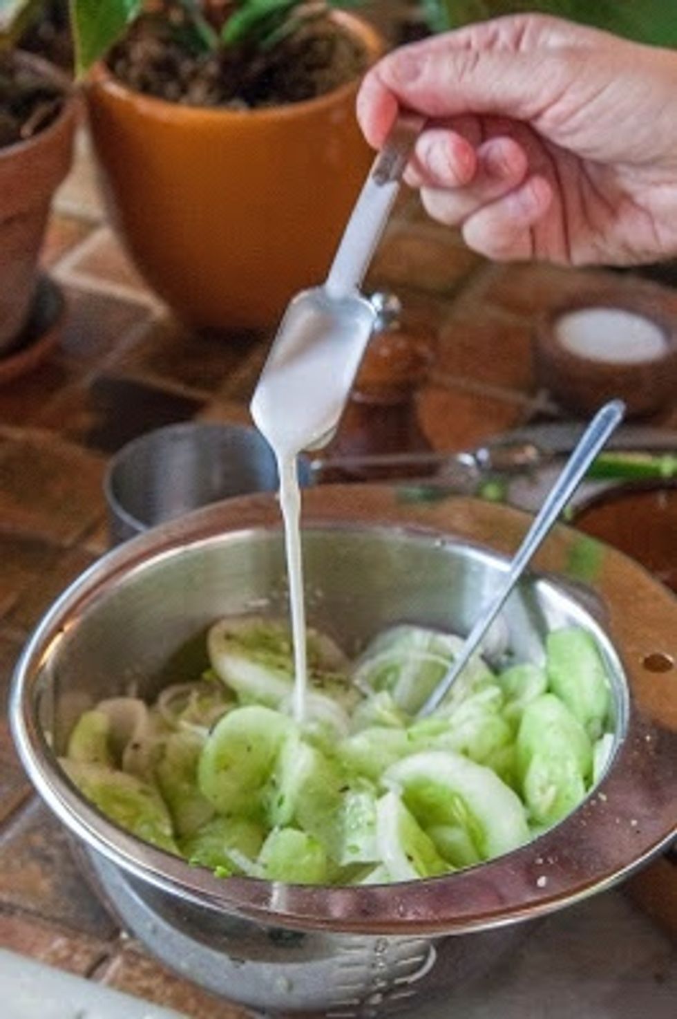 Add in the coconut milk.