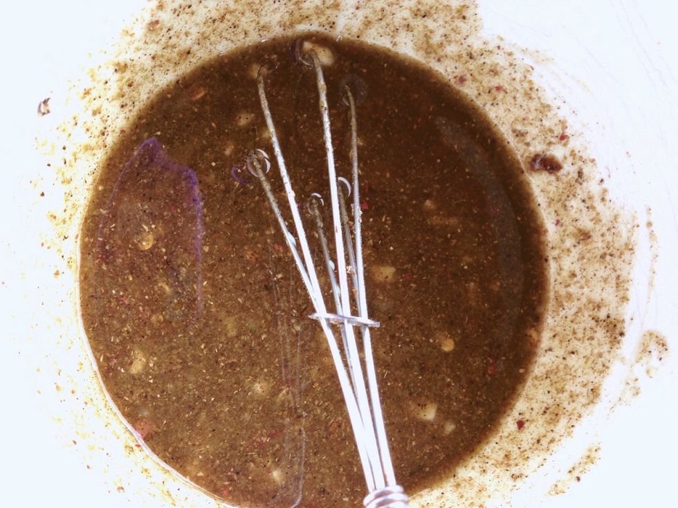 Add in the cumin, coriander and chili flakes. Add salt and pepper as desired. Mix well again.