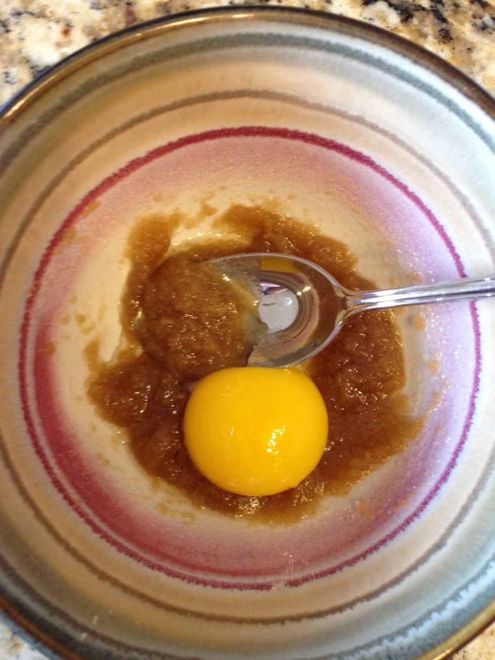 Add in the egg yolk and stir.