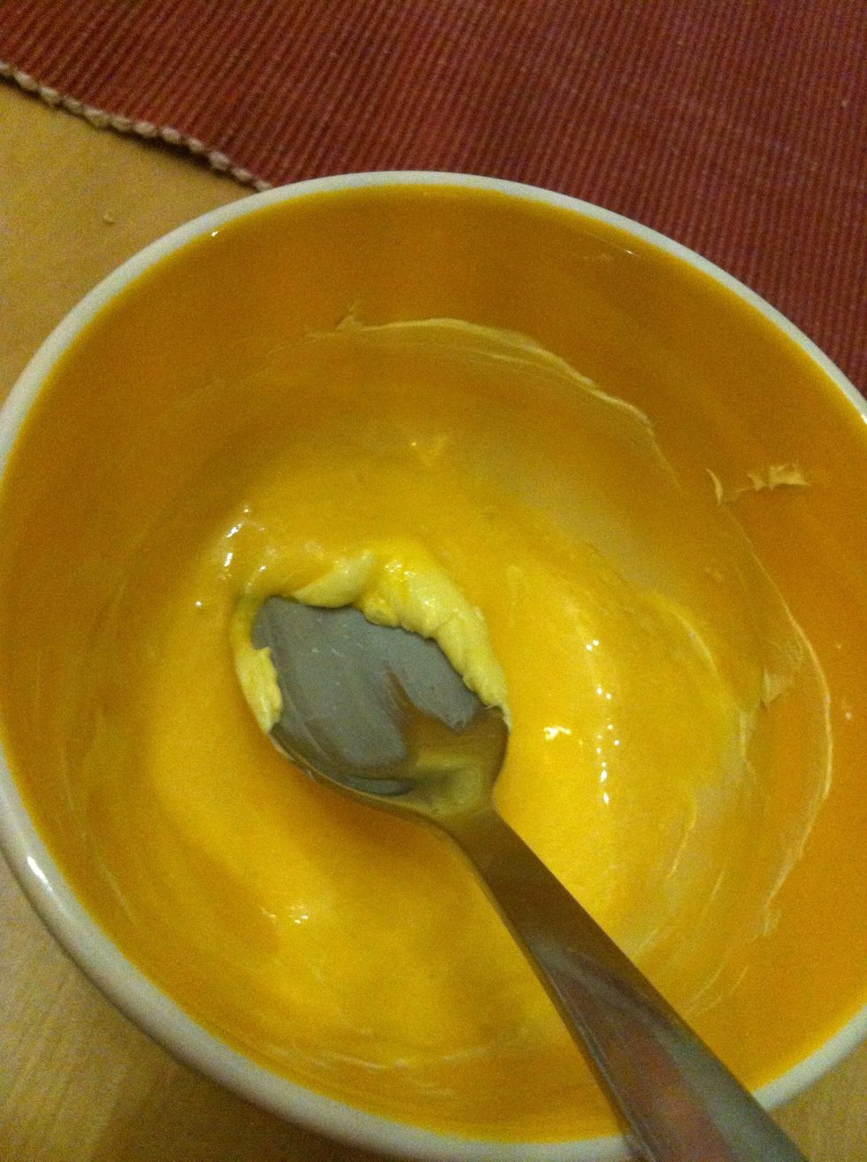 Add in the egg yolk! Just the yolk though, make the white into an omelette or something yummy :) here add in the vanilla if you have some