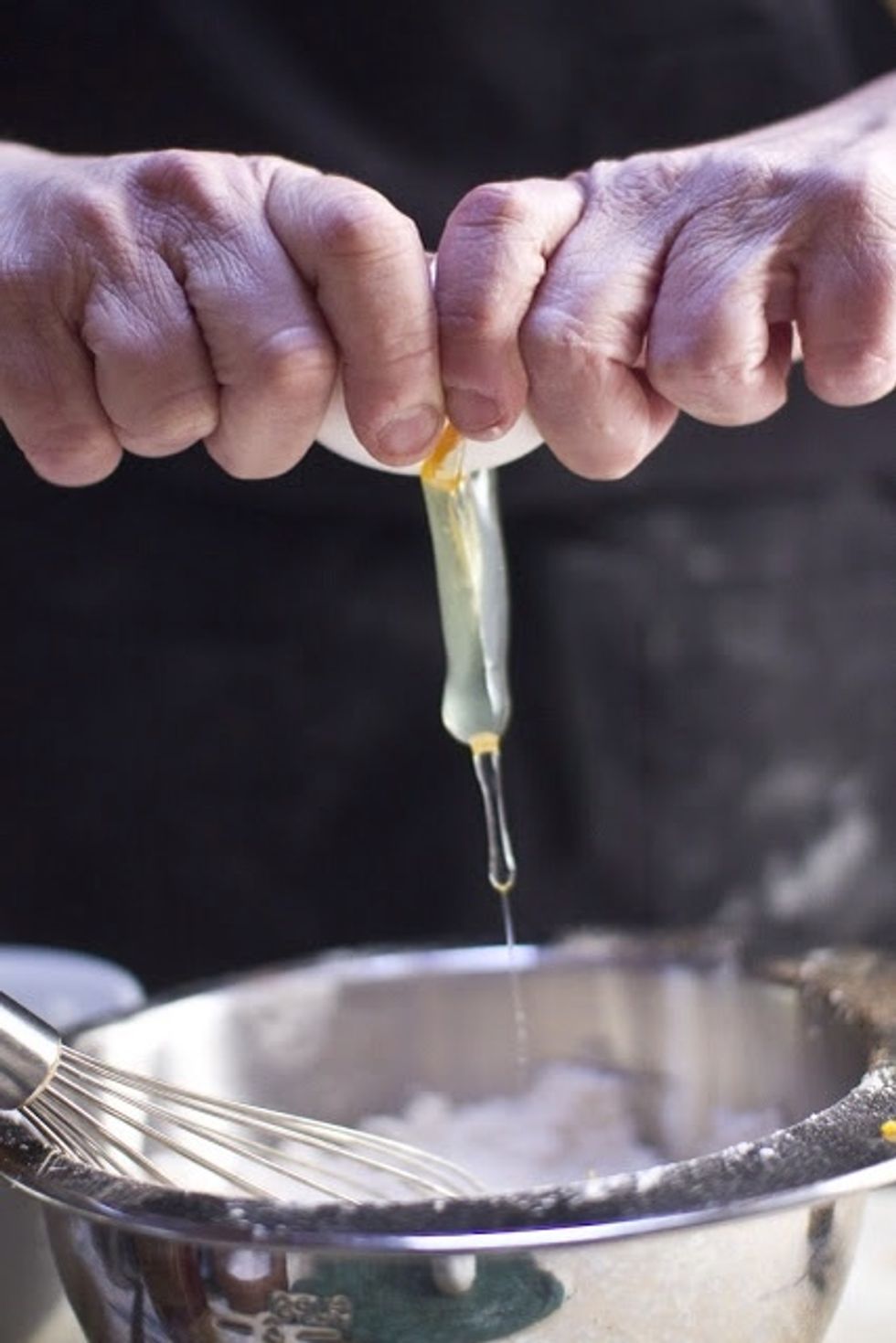Add in the eggs.