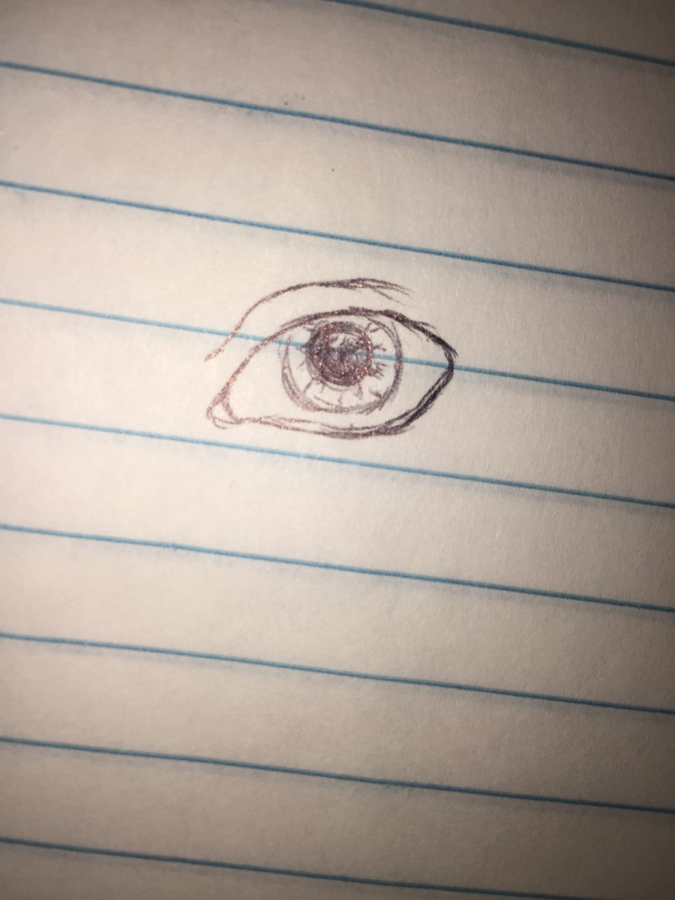 Add in the iris and pupil, leaving white areas as light pockets.
