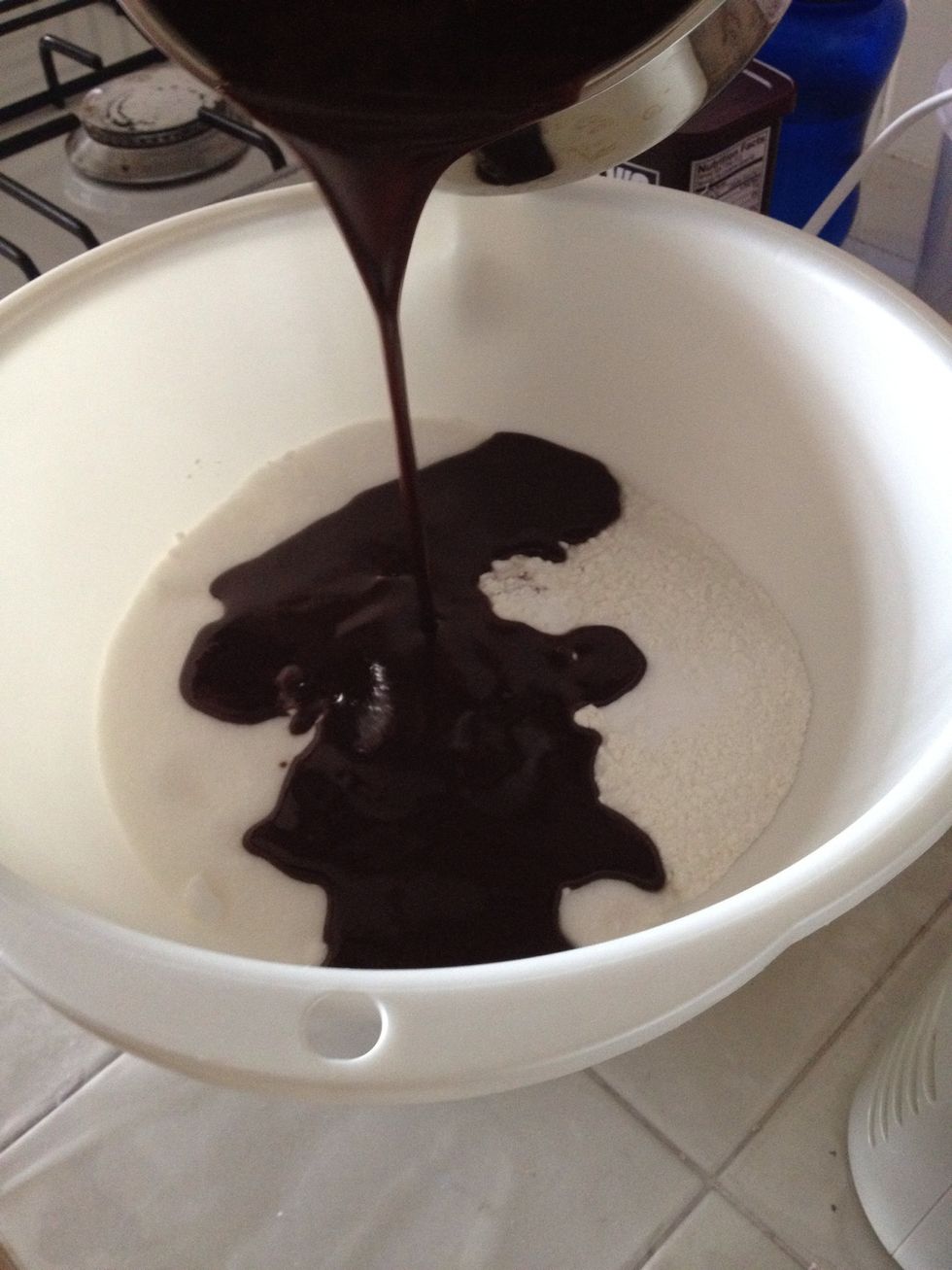 Add in the mixture to your dry ingredients!