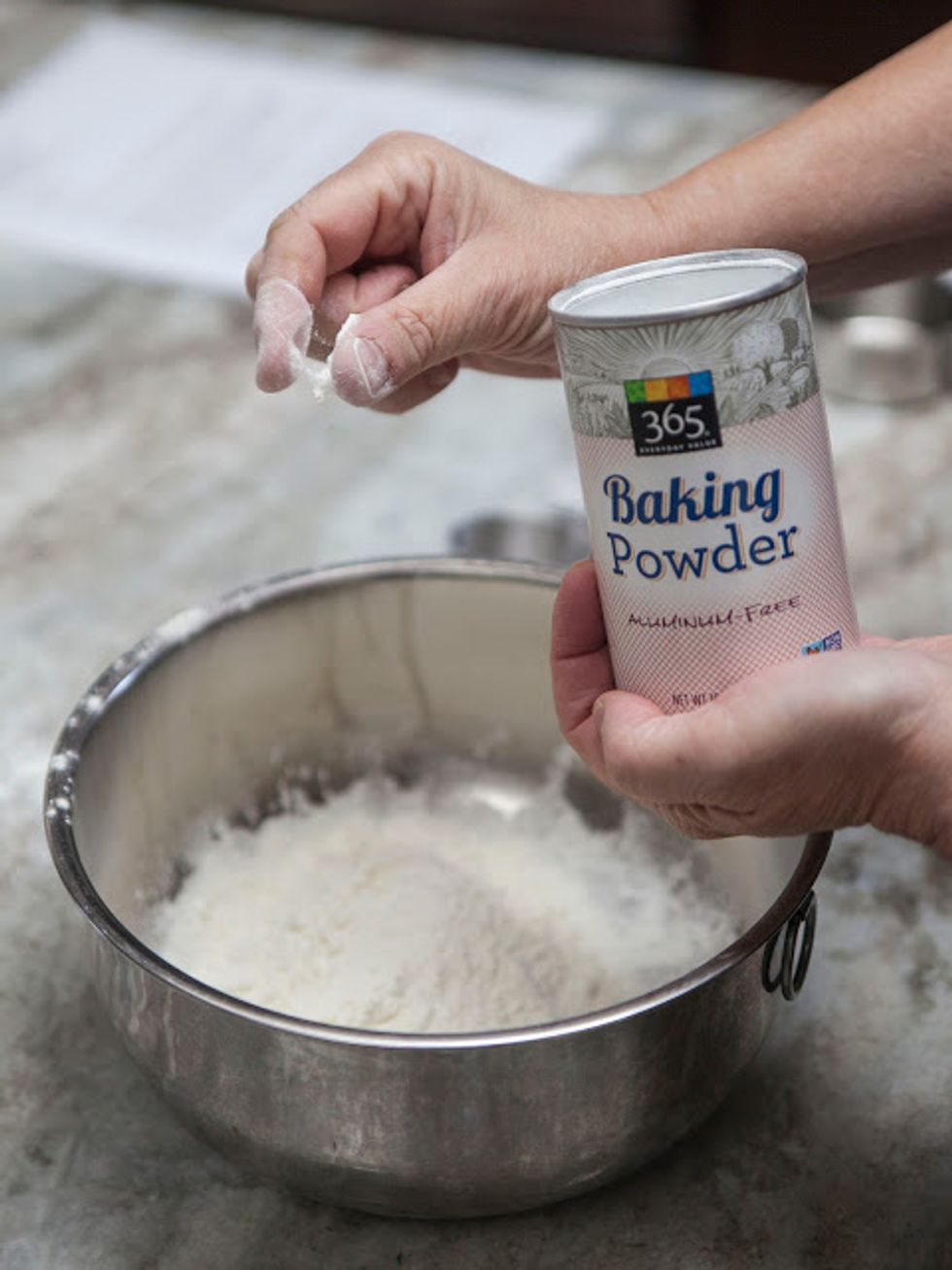 Add in the pinch of baking powder.