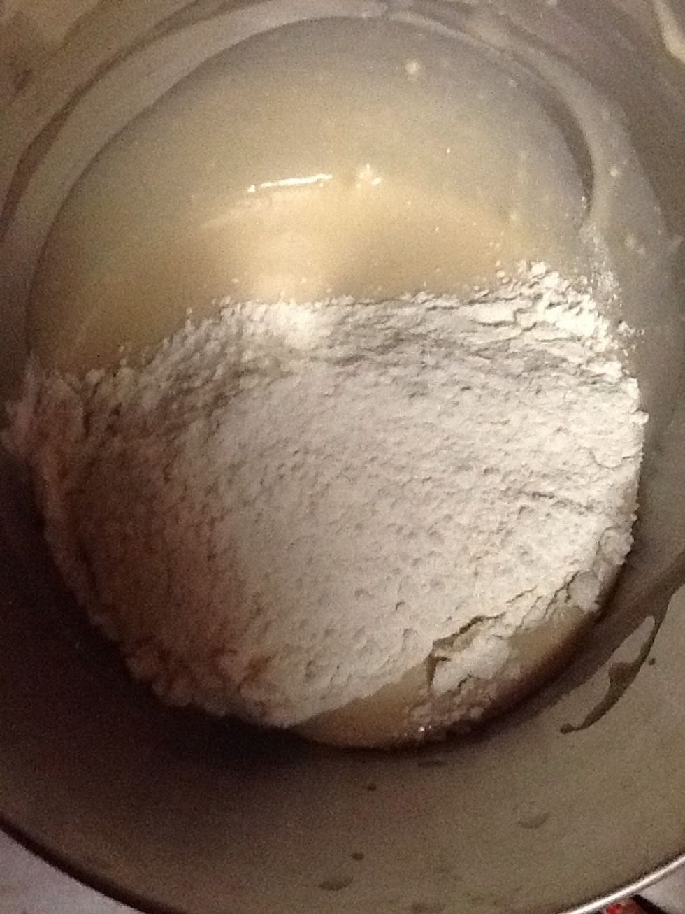 Add in the remaining 1 1/4 cups of flour and mix. For 10 minutes.