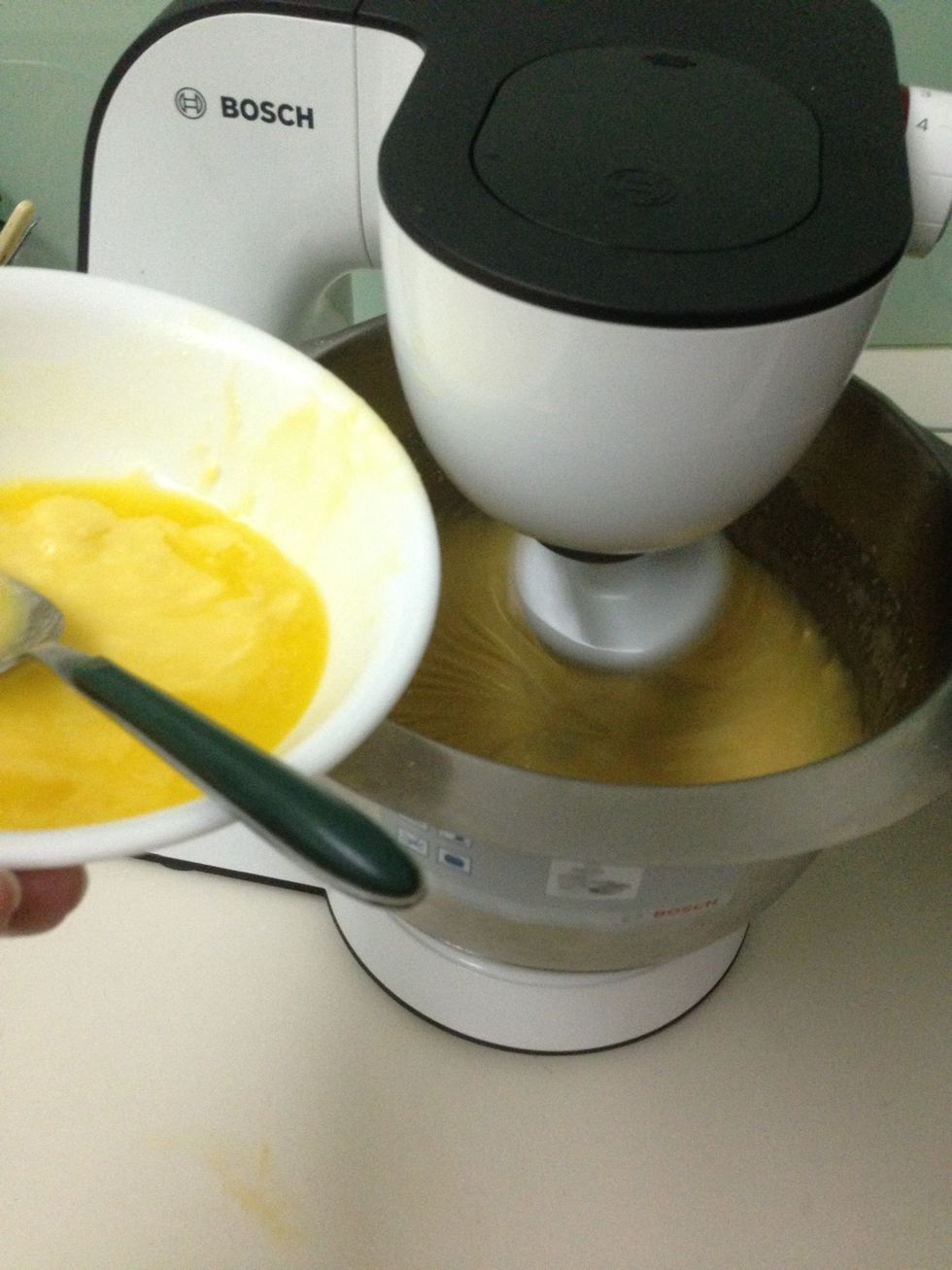 Add in the remaining butter
