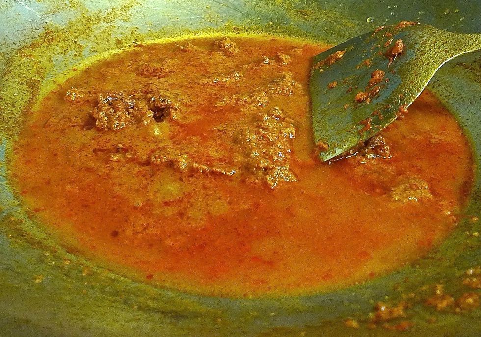 Add in the remaining vinegar.