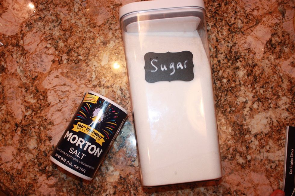 Add in the salt and sugar
