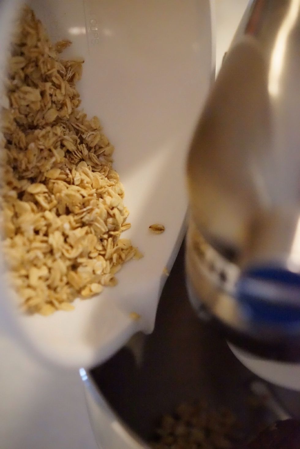 Add in the 'soaker' and mix at low speed until blended.