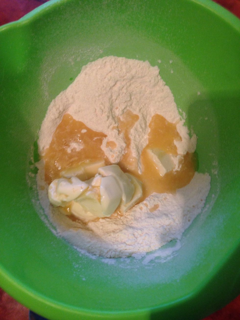 Add in the softened butter, and mix until you get a soft and smooth dough