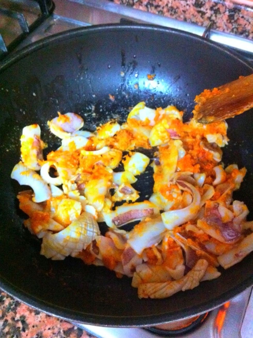 Add in the squid.