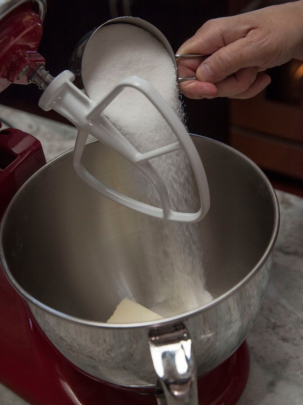 Add in the sugar.